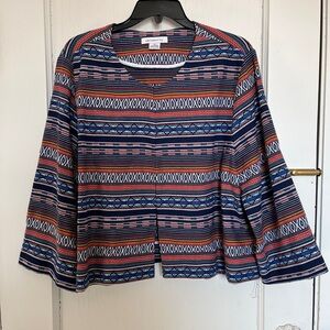Navajo print cropped jacket by Liz Claiborne, XL